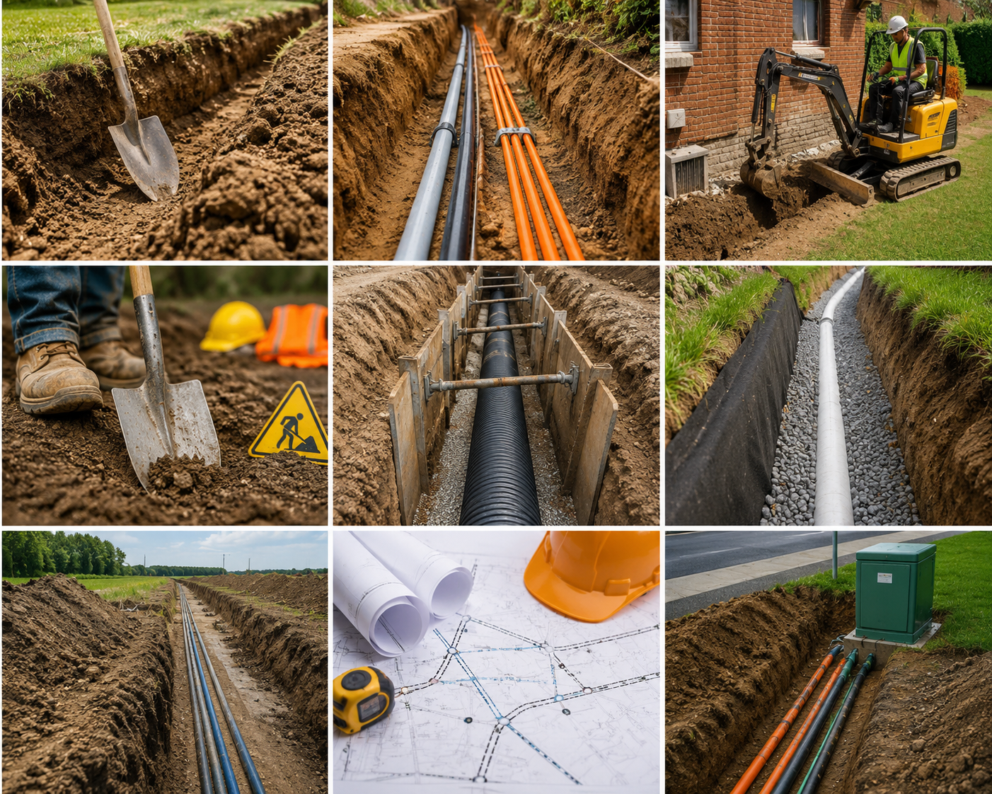 How to Dig a Trench for Electrical and Communication Lines